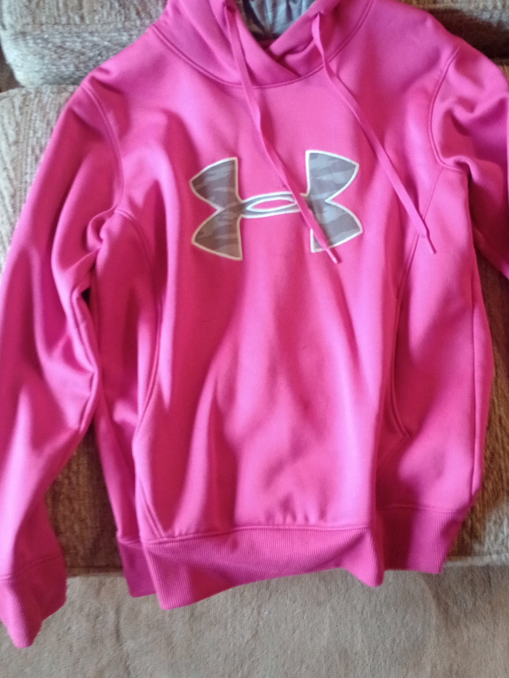 Under Armour Hot Pink Hoodie with Silver Logo